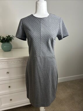 Banana Republic Factory Grey Pinstripe Sheath Dress
